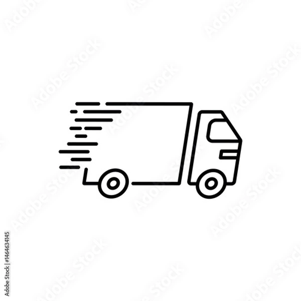 Fototapeta Fast delivery icon. Simple fast delivery truck icon for social media, app and web design. Vector illustration.
