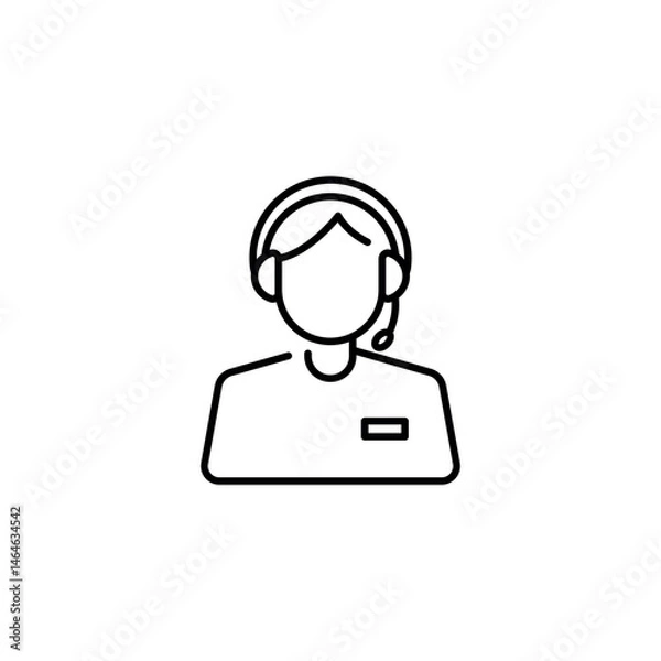 Fototapeta Support operator icon. Simple support operator icon for social media, app and web design. Vector illustration.