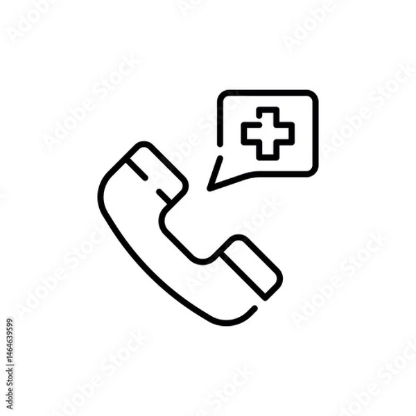 Fototapeta Medical call icon. Simple medical call icon for social media, app and web design. Vector illustration.