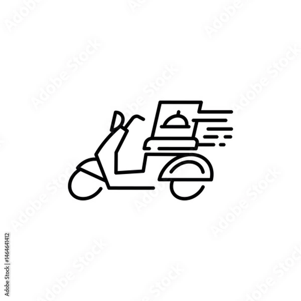 Fototapeta Food delivery scooter icon. Simple food delivery scooter icon for social media, app and web design. Vector illustration.