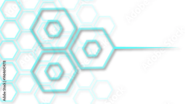 Fototapeta Abstract Geometric Hexagon Pattern. Minimalistic hexagon pattern in white and gray on background