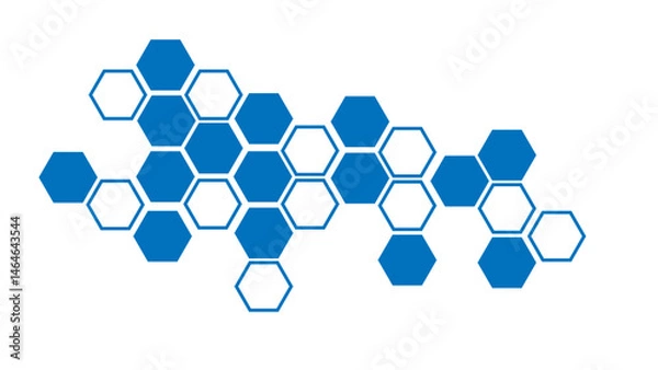 Fototapeta Abstract Geometric Hexagon Pattern. Minimalistic hexagon pattern in white and gray on background