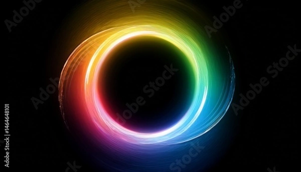 Fototapeta abstract multicolored ring light leak overlay on transparent background