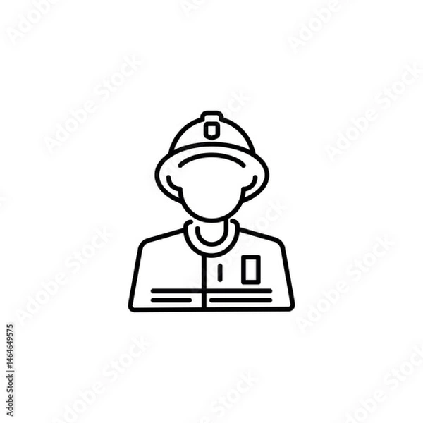 Fototapeta Firefighter icon. Simple firefighter icon for social media, app and web design. Vector illustration.