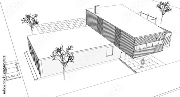Obraz  modern modular house 3d illustration