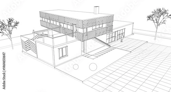 Obraz  modern modular house 3d illustration