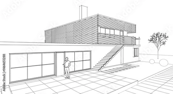 Obraz  modern modular house 3d illustration