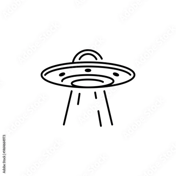 Fototapeta UFO icon. Simple UFO with beam icon for social media, app and web design. Vector illustration.