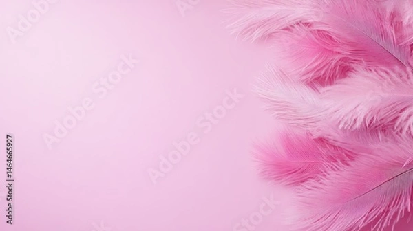 Obraz Pink ostrich feathers on pale pink background soft delicate texture elegant design