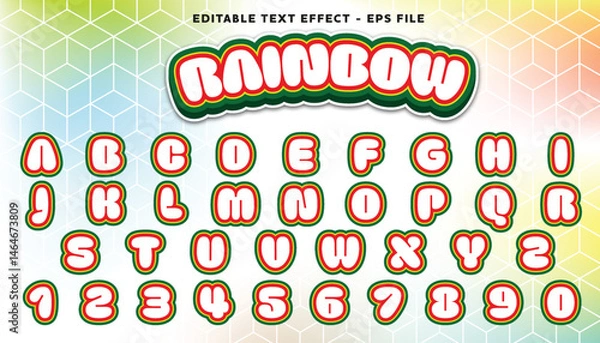 Fototapeta rainbow editable  text and alphabet effect with modern background
