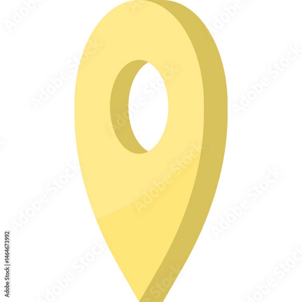 Fototapeta Yellow Location Pin Icon Illustration