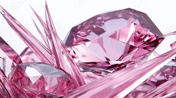Fototapeta Close-up view of clustered, pink gems.