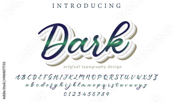 Fototapeta Dark Font Stylish brush painted an uppercase vector letters, alphabet, typeface