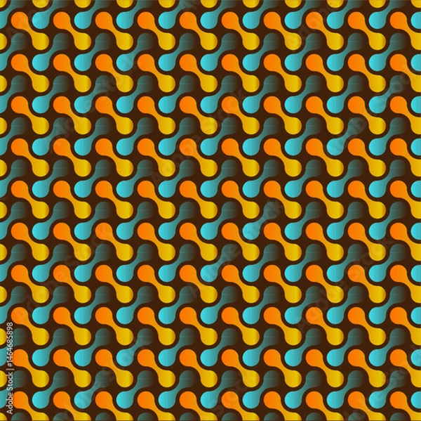 Obraz Бесшовный ретро-геометрический узор в ярких цветах