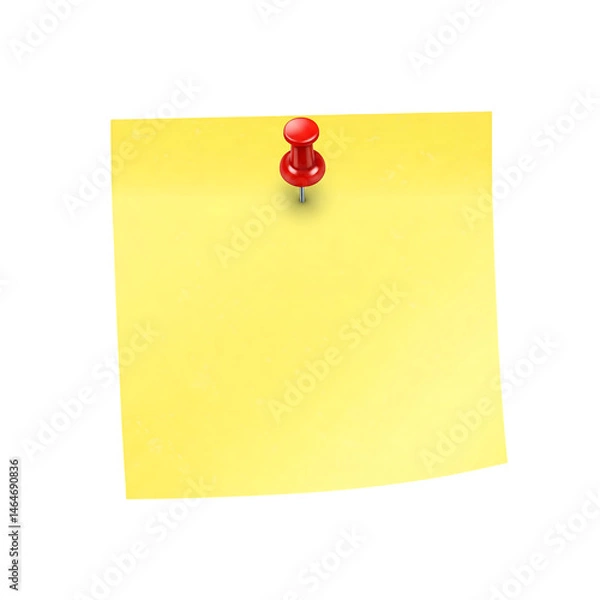 Fototapeta Post it notes with red pin on white
