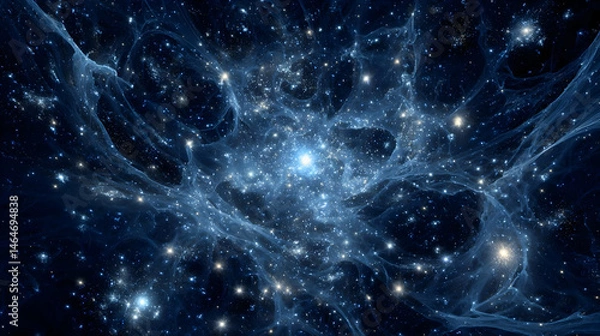 Obraz background with stars, nebulas, and glowing dust