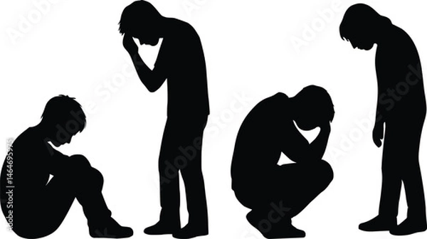Obraz  Human Sadness and Mental Struggle Poses