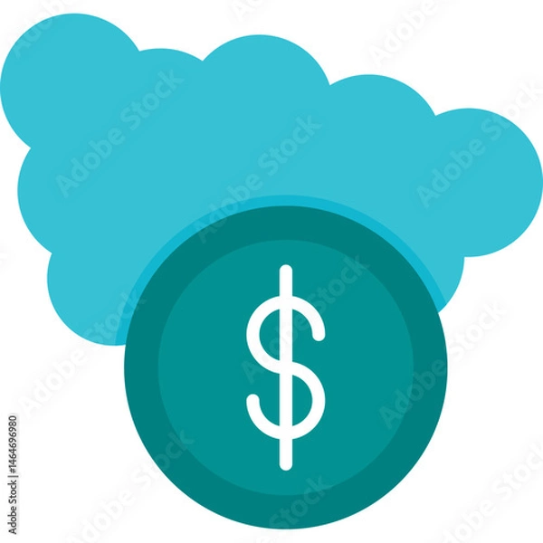 Fototapeta Cloud Cost Management Icon