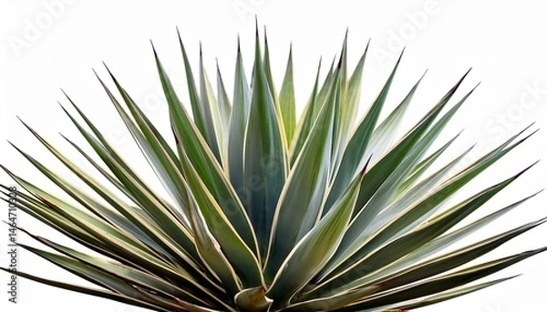 Fototapeta sisal agave with large spiky leaves short isolated