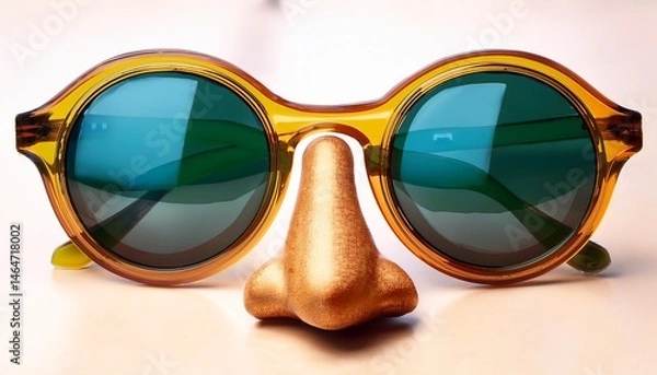 Fototapeta whimsical sunglasses with attached eyebrows and nose