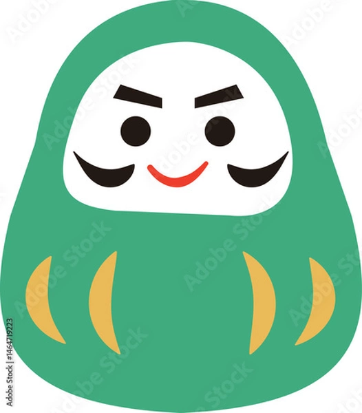 Obraz 緑のだるまのイラスト