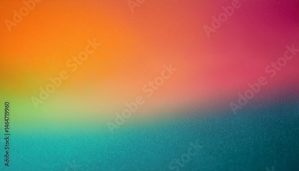 Fototapeta orange teal green pink abstract grainy gradient background a vibrant abstract gradient blending warm and cool tones in an engaging grainy texture