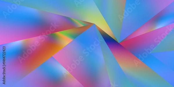 Fototapeta Colorful Abstract Pattern with Radiant Geometric Shapes and Gradiented Background