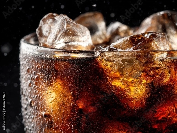 Obraz Refreshing Ice-Cold Root Beer in a Glass with Bubbling Beverage