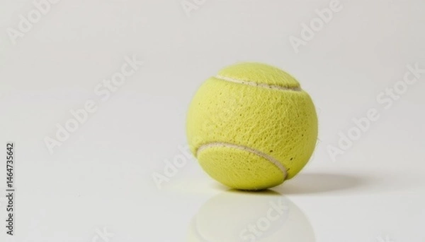 Obraz Tennis ball on a reflective surface.