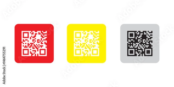 Fototapeta QR Code Icon Featuring a Placeholder Template of a Matrix Barcode in a Square Grid Mobile-Scannable Digital Label Isolated on White Background Vector Illustration