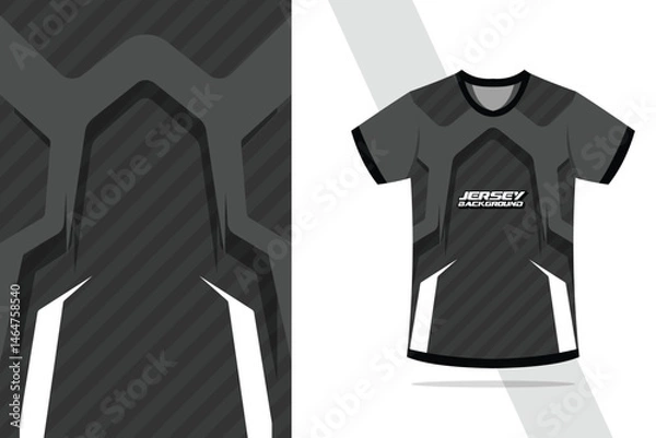 Obraz Sport jersey design template mockup curve and diamond line for racing, running, esports, in grey color combinations EPS 10