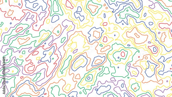 Fototapeta Colorful Abstract Background of Out Lines Pattern on White for Wallpaper