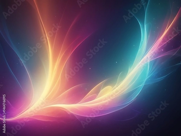 Obraz Vibrant abstract design featuring flowing colorful lines against a dark background, evoking a sense of movement and energy.