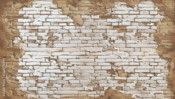 Fototapeta Style old brick wall with cracks