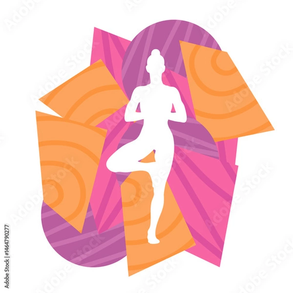 Obraz International Yoga Day Minimal Design Abstract Background Vector