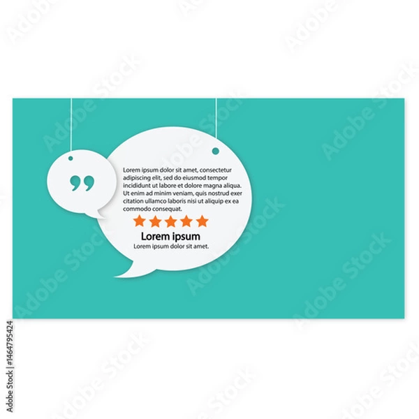 Fototapeta Speech bubble with Quotation Marks on abstract background. Poster stock illustration