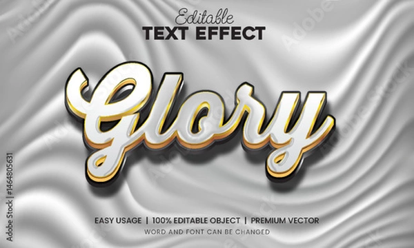 Fototapeta Glory white gold editable text effect