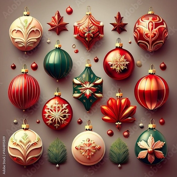 Fototapeta christmas tree decorations