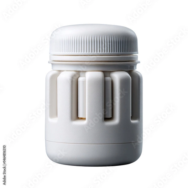 Fototapeta A sleek, modern white container for food storage and preservation. isolated on a white background.