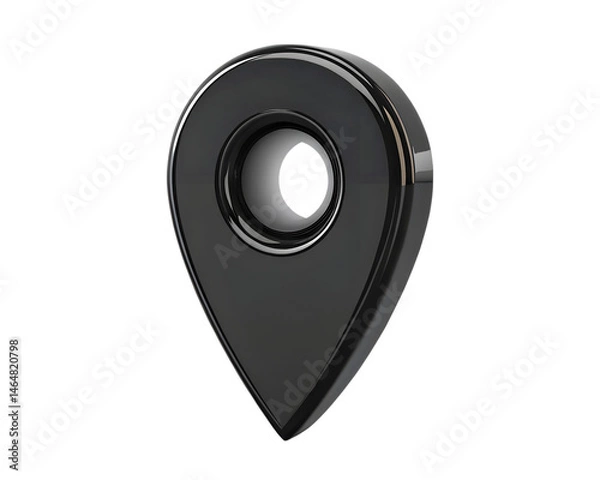 Fototapeta Modern black location icon for mapping and positioning use ,location pin, gps tracker, map marker, route planner, navigation icon .