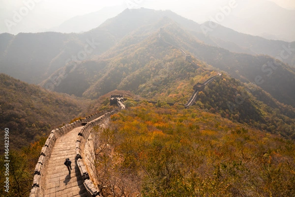 Obraz Great Wall of China, famous landmark in autumn landscape
