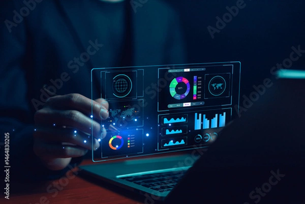 Obraz An intelligent CRM platform integrates AI-driven analytics, automation, and big data to help businesses manage customer relationships, monitor sales performance.
