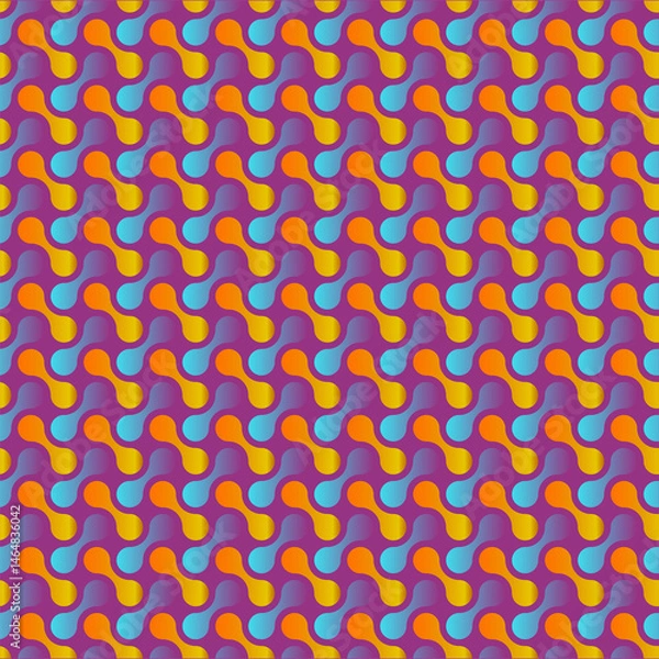 Obraz Seamless retro geometric pattern in bright colors