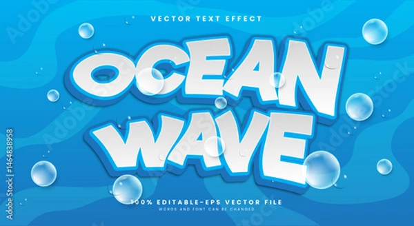 Fototapeta Ocean Wave 3d editable text effect Template suitable for twist style