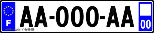 Fototapeta Nouvelle Plaque d'immatriculation