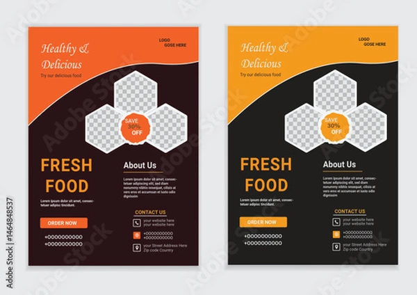 Obraz Creative Food & Resturant Flyer A4 Design templates	
