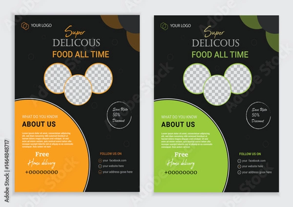 Obraz Creative Food & Resturant Flyer A4 Design templates	
