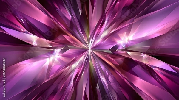Obraz Abstract Purple Crystal Burst Geometric Background