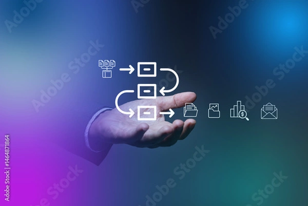 Fototapeta Automation technology process systems business concept