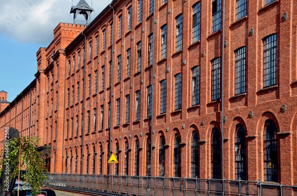 Obraz Brick building with apartments in an old textile factory converted into lofts